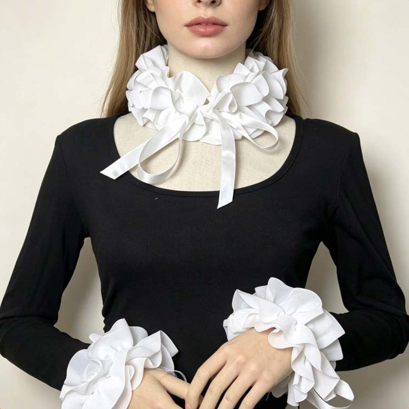 Necklaces - Detachable Fake Collar Layered Ruffle Neck