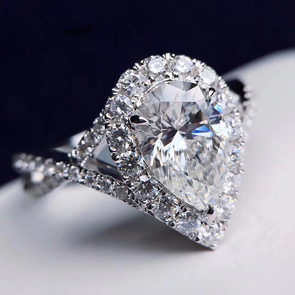 Custom Solid 14K White Gold Wo - огляд і ціна Moissanite Engagement Ring 1 Carat