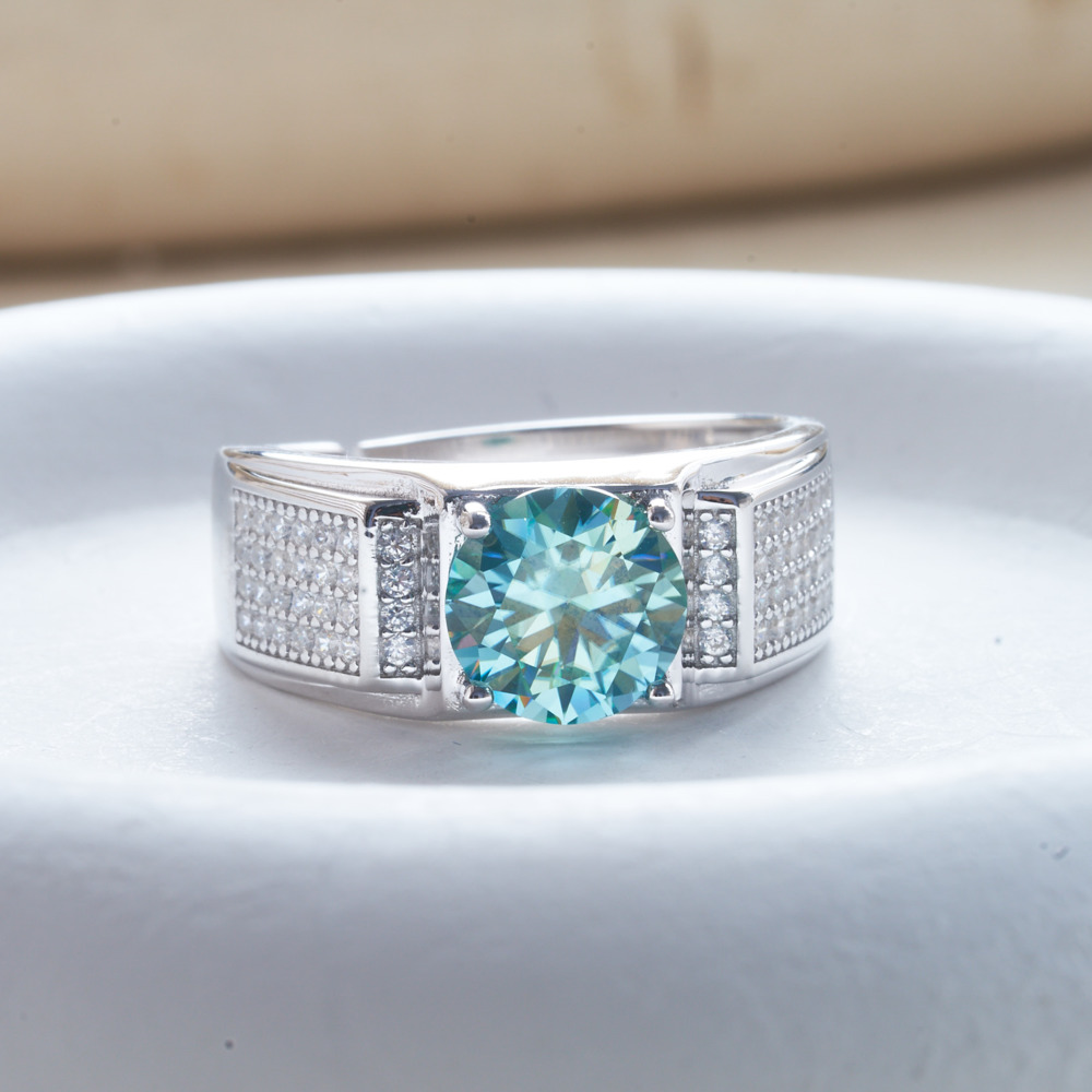 1 carat natural blue color moi - огляд і ціна Moissanite Engagement Ring 1 Carat