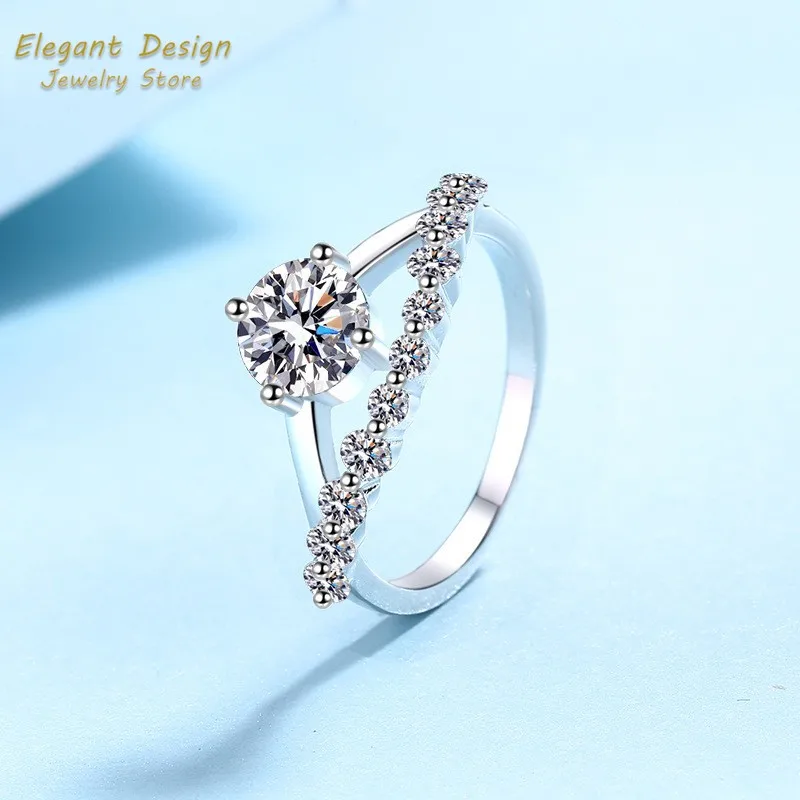 Crown of Love Platinum Pt950 W - огляд і ціна Moissanite Engagement Ring 1 Carat