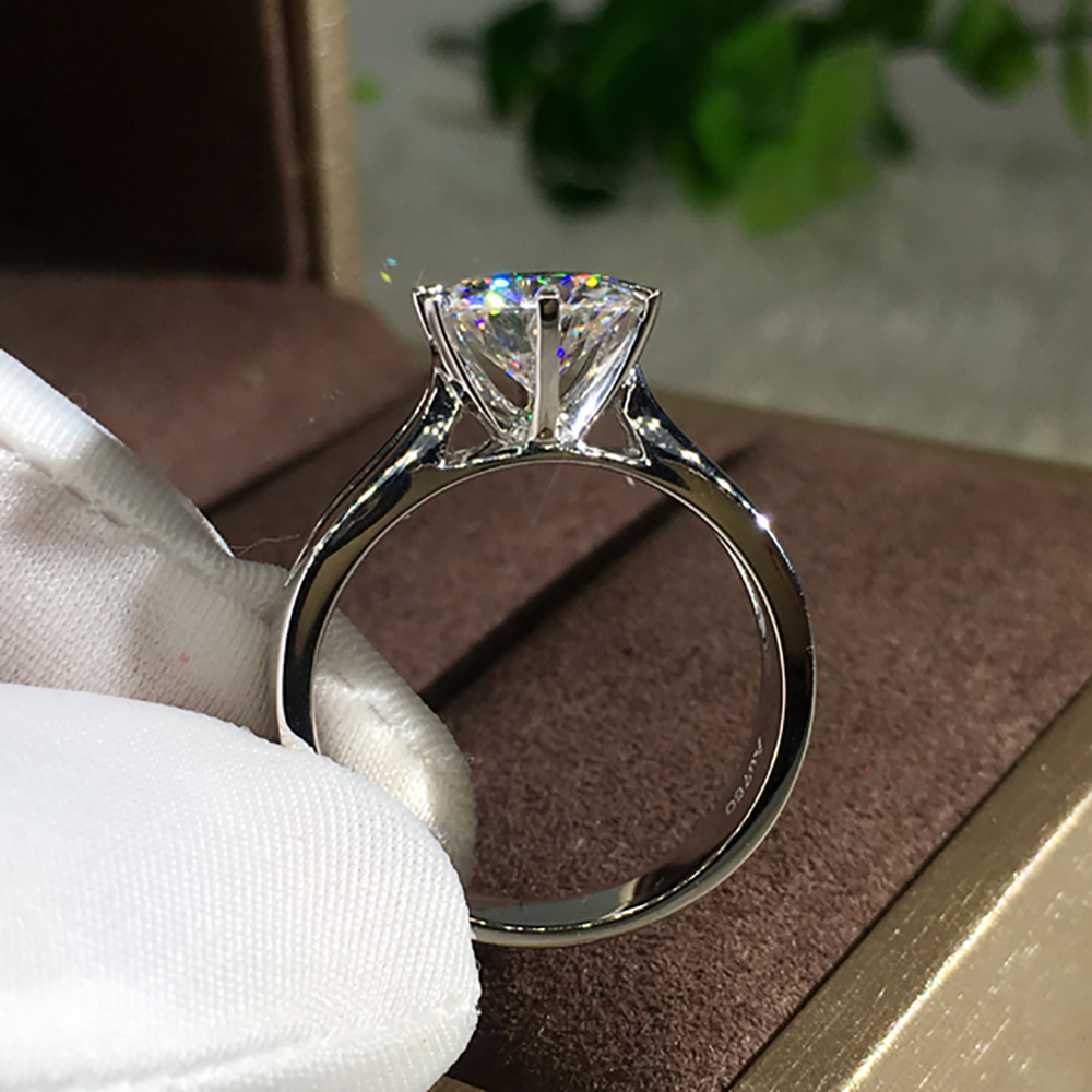 Custom Solid 14K Au585 White G - огляд і ціна Moissanite Engagement Ring 1 Carat