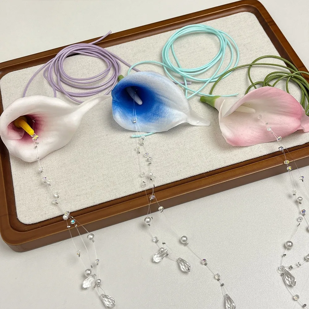 Fashion Exaggerated Calla Lily - огляд і ціна Pearl Choker Necklace Vintage