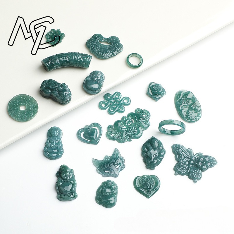 2PC Natural Blue Water Jadeite - огляд і ціна Earrings
