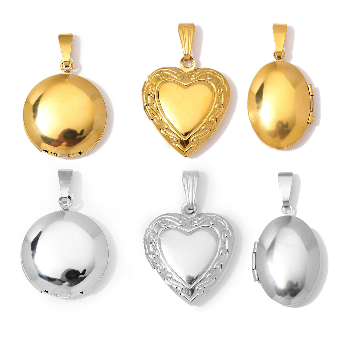 3pcs/Lot Wholesale Stainless S - огляд і ціна Heart Locket Necklace Photo