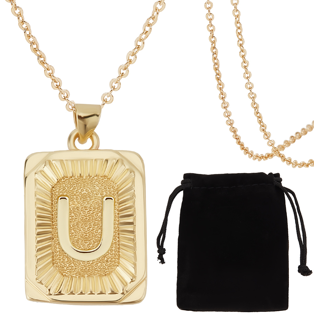 1 Box 1Pc Initial Necklace for - огляд і ціна Initial Letter Necklace 18K Gold