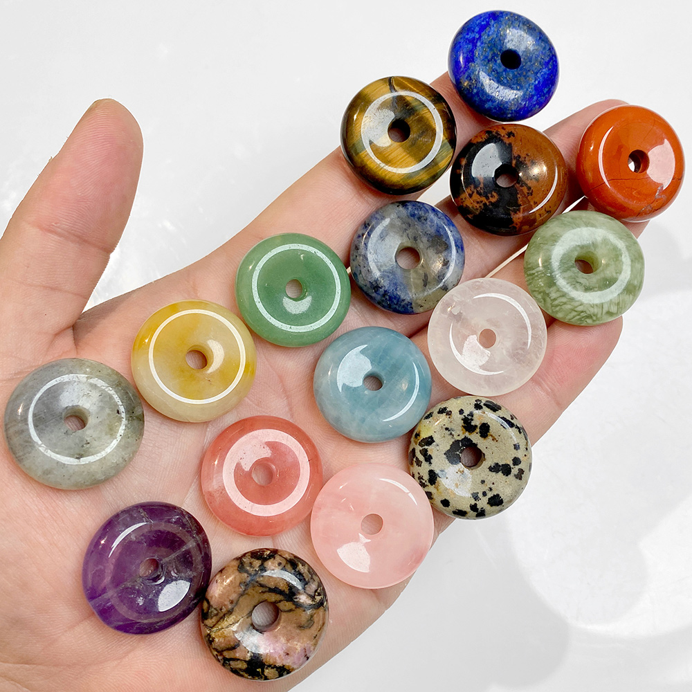 1pc 25MM Circle Donut for Neck - огляд і ціна Crystal Pendant Necklace Natural Stone