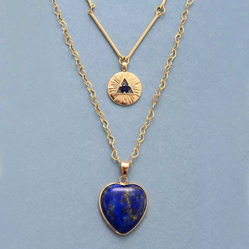 Layered Necklaces Natural Gems - огляд і ціна Layered Pendant Necklace Aesthetic