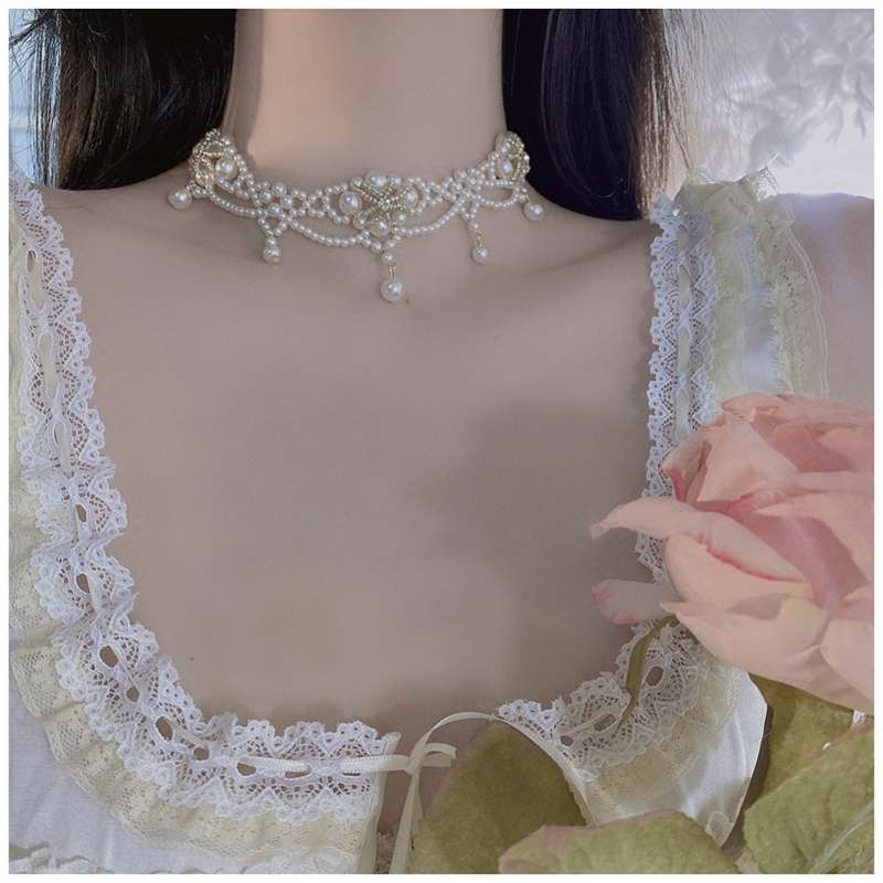 Luxury Vintage Pearl Choker Ne - огляд і ціна Pearl Choker Necklace Vintage