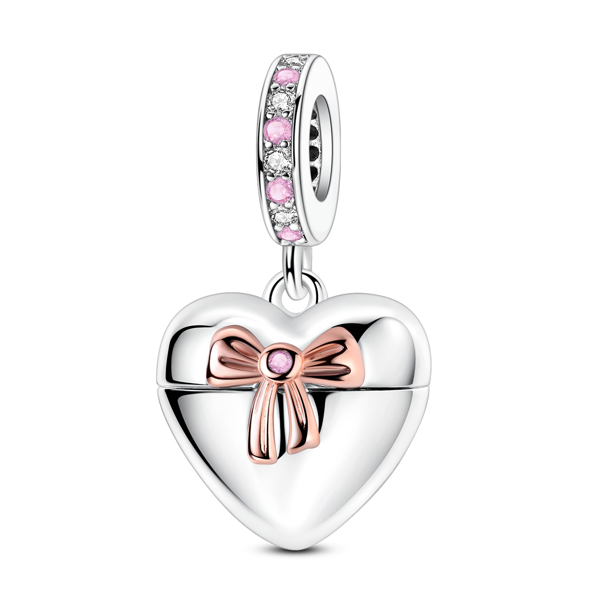 925 Sterling Silver Two-tone H - огляд і ціна Heart Locket Necklace Photo
