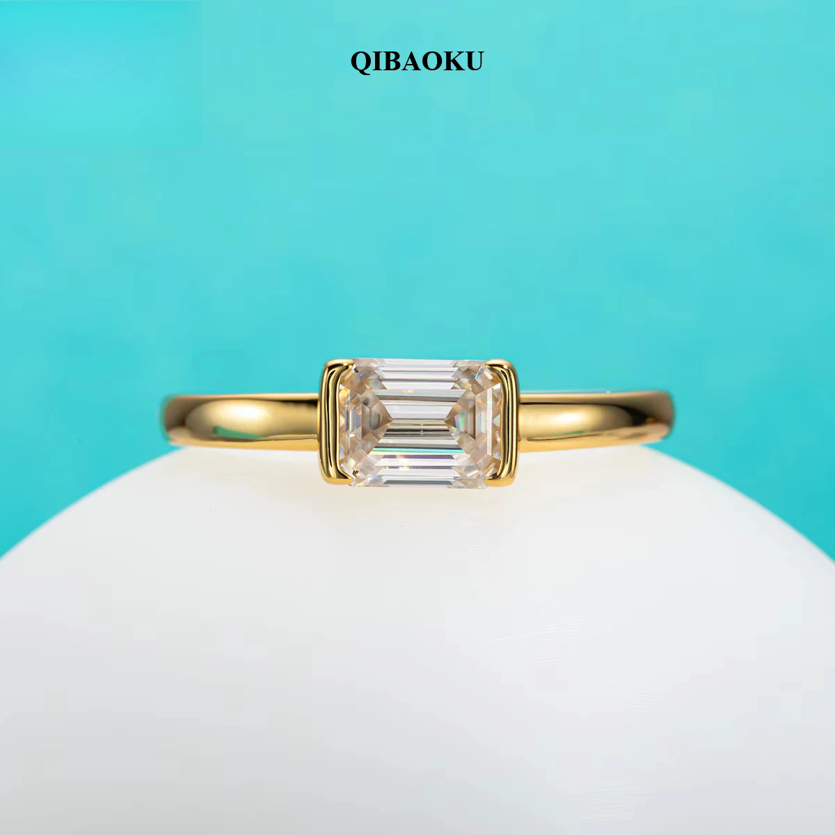 FCGJHW 1 Carat Emerald Cut D C - огляд і ціна Moissanite Engagement Ring 1 Carat